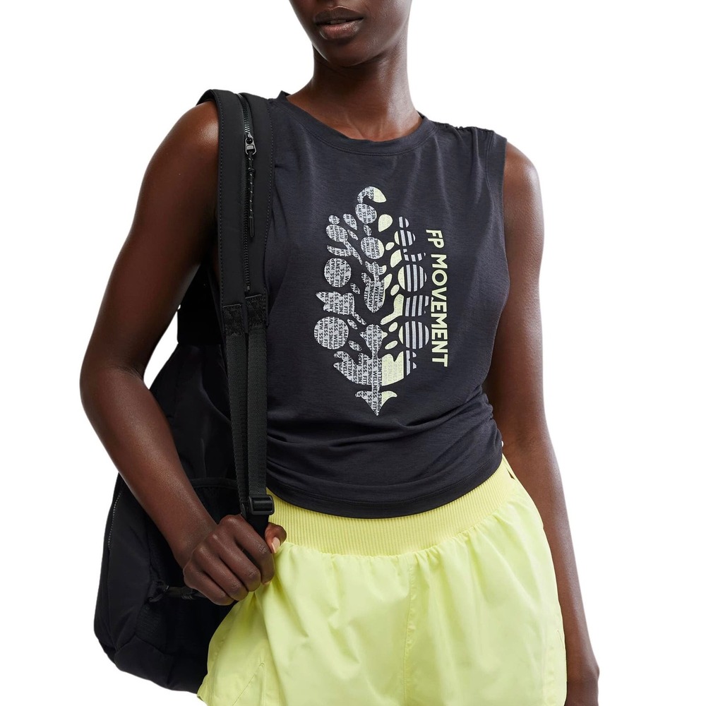 Free People Movement Tank Top T-Shirt Sport Mode Logo Muscle Dark Gray Small